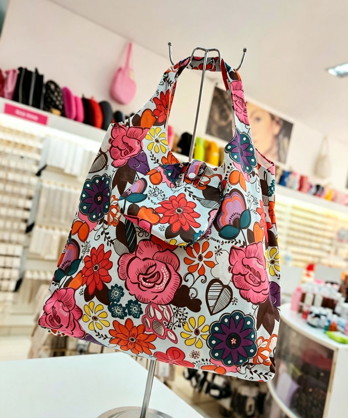 Bolsa Sacola Selecionada floral rosa — Escolhido da Semana