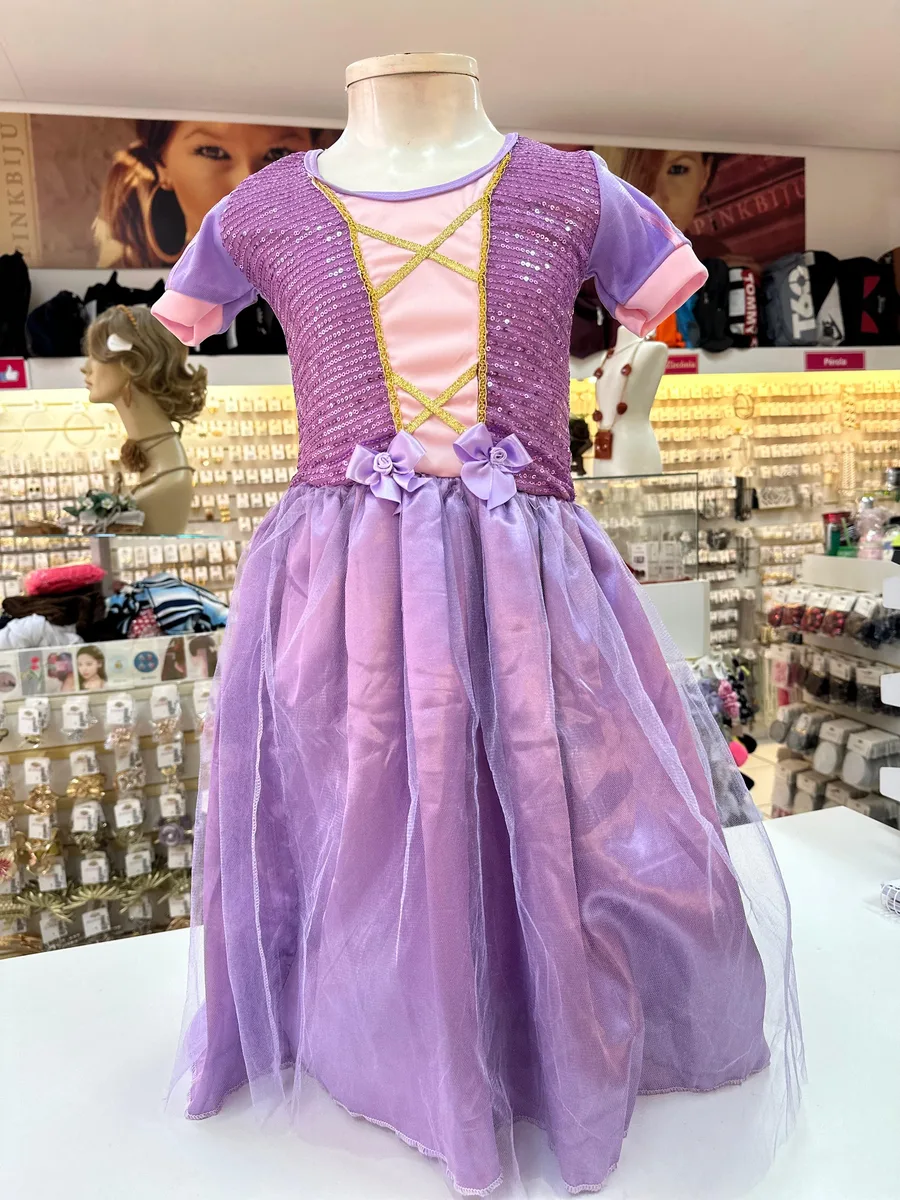 Fantasia infantil de princesa estilo Rapunzel